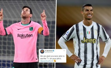 Barcelona thumbon Juventusin dhe Ronaldon pas fitores në Ligën e Kampionëve me një postim në Twitter