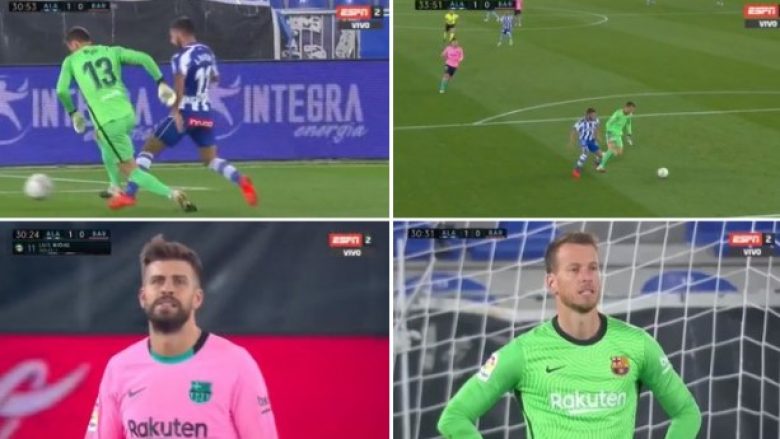 Portieri i Barcelonës, Neto bëri një gafë amatore tek goli i shënuar nga Alavesi