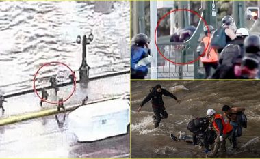 Kamerat kapin momentin tronditës – polici kilian shihet duke hedhur një protestues 16-vjeçar nga një urë