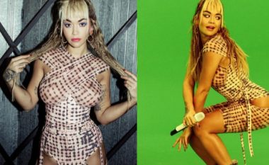 Rita Ora duket atraktive dhe provokuese gjatë xhirimeve, ndërsa merr vëmendjen me modelin e ri të flokëve