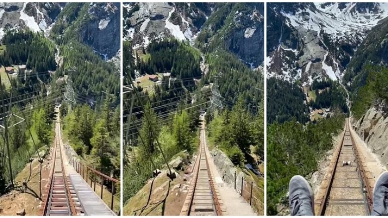 Pamje mbresëlënëse të udhëtimit me tren nëpër malet e Zvicrës