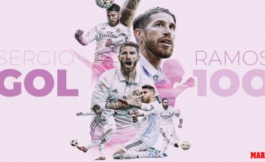 Sergio Ramos, 100 gola me fanellën e Real Madridit