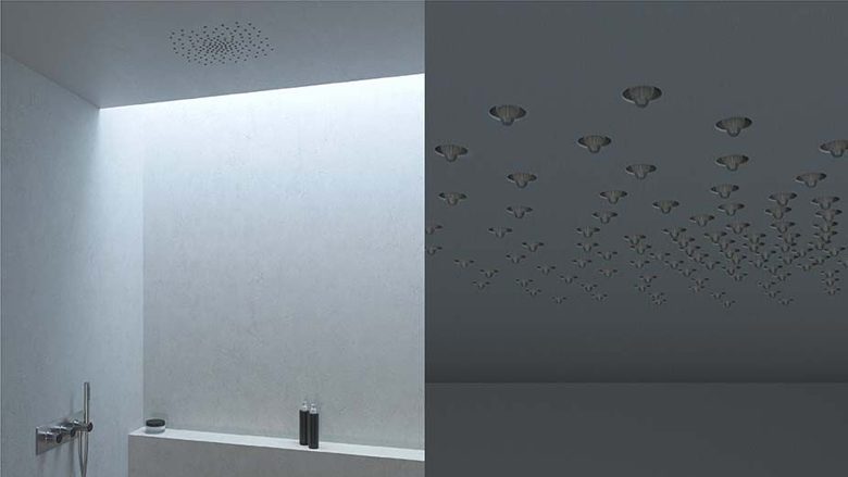 Dizajn unik në banjë: Rrjedhja e ujit nga tavani
