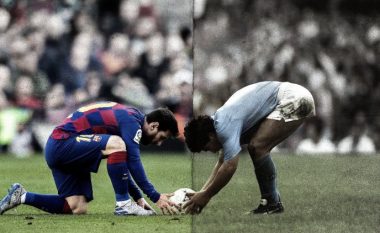 Messi rikrijoi golin e Maradonas nga viti 1993 dhe pastaj festoi me fanellën e tij të Newell's Old Boys