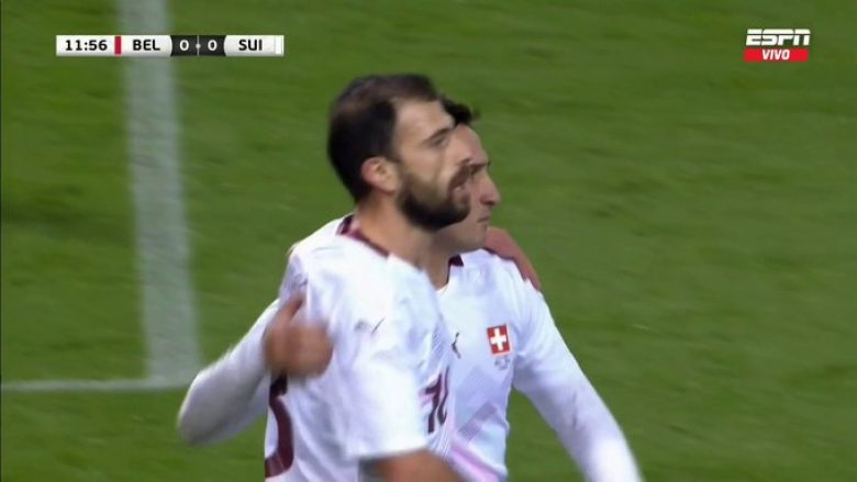 Admir Mehmeti shënon gol të bukur, kalon Zvicrën në epërsi ndaj Belgjikës