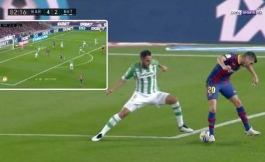 Messi shënon një gol të bukur pas asistimit fantastik me thembër nga Roberto