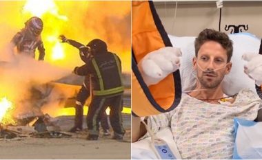 Pas aksidentit të tmerrshëm në Formula 1 - Romain Grosjean paraqitet nga spitali