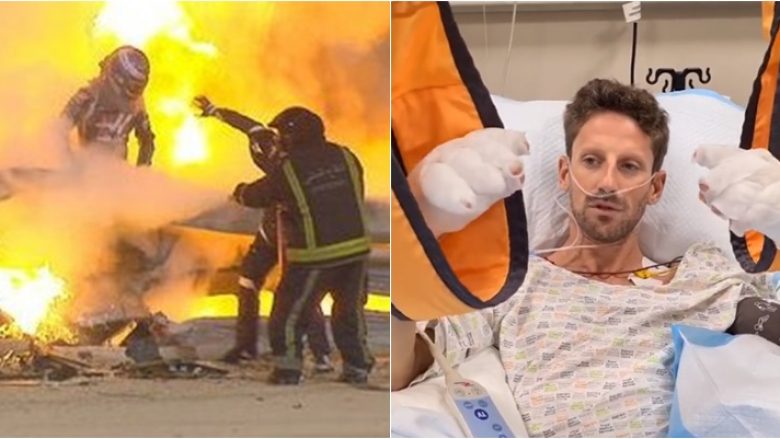 Pas aksidentit të tmerrshëm në Formula 1 – Romain Grosjean paraqitet nga spitali