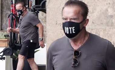 Arnold Schwarzenegger në formë të mirë pas operimit në zemër, shfaqet me maskën me mbishkrimin “Vota” pak ditë pas zgjedhjeve