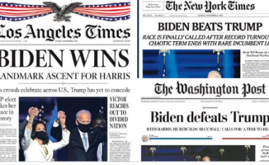 Amerika zgjohet me President të ri, fitorja e Bidenit pushton ballinat e gazetave në vend