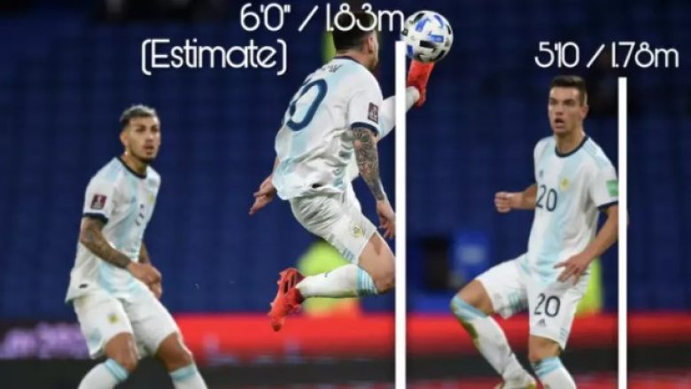 Fotografia që po bënë bujë të madhe, Messi kontrolloi topin në një lartësi prej 1.83 metrave kundër Paraguait