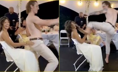 Dhëndri ‘shkatërron dasmën’ duke goditur aksidentalisht gruan e tij të re, ndërsa po bënte një vallëzim për të