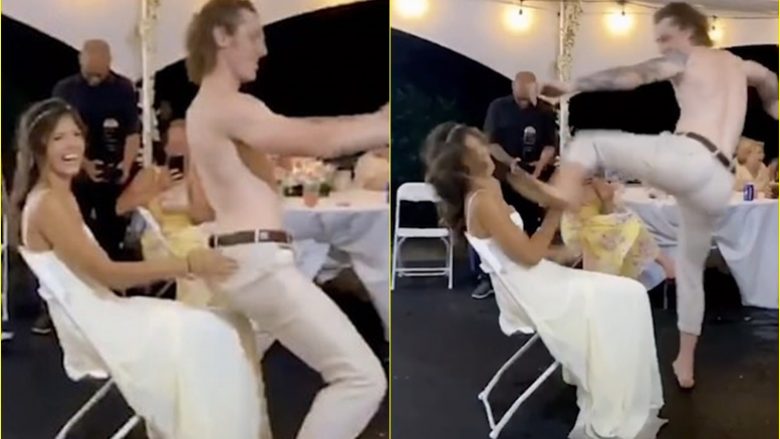 Dhëndri ‘shkatërron dasmën’ duke goditur aksidentalisht gruan e tij të re, ndërsa po bënte një vallëzim për të