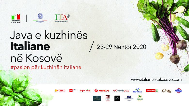 Ambasada e Italisë në Prishtinë dhe Agjencia Italiane e Tregtisë mbajnë Javën e Kuzhinës Italiane deri më 29 nëntor