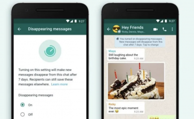 WhatsApp do të lejojë që mesazhet të zhduken pas 7 ditësh