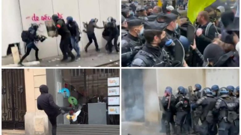 Situatë kaotike rrugëve të Parisit, policia dhe demonstruesit përleshen – gjithçka po ndodh për shkak të ligjit të diskutueshëm