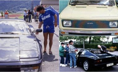 Dy makinat e Maradonës sa ishte në Napoli – befason të gjithë me Fiatin e tij të thjesht dhe Ferrari i parë me ngjyrë të zezë