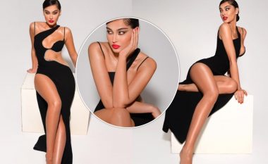 Adrola Dushi tregon fizikun atraktiv ndërsa sjell imazhe të reja me fustan të zi