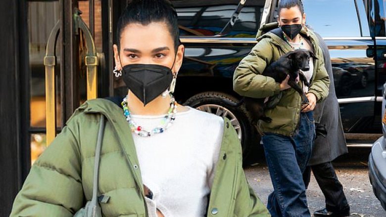 Dua Lipa shkëlqen me dukjen gjatë shëtitjes me qenin e saj në New York