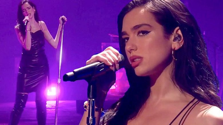 Dua Lipa dukej e mahnitshme në fustan lëkure, ndërsa interpretoi hitet e saj në performancën për “Pandora Live”