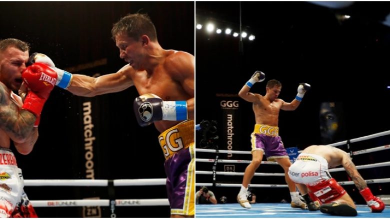 Golovkin triumfon në mënyrë spektakolare ndaj Szeremetas për mbrojtjen e titujve