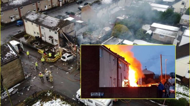 Pasojat e shpërthimit të një shtëpie në Angli, për të cilin fqinjët menduan se ishte një tërmet