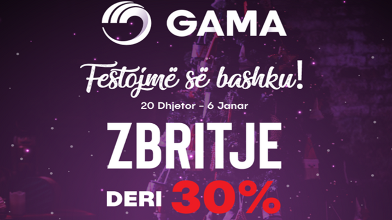 Festojmë së bashku me GAMA Electronics – 30% zbritje dhe mundësi pagese me këste deri më 6 janar!
