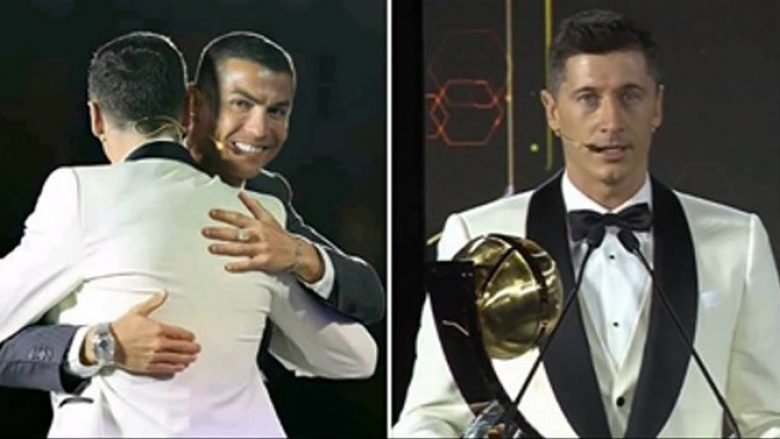 Ronaldo fitoi çmimin e lojtarit të vitit dhe ia ‘dhuroi’ Lewandowskit në një veprim spektakolar