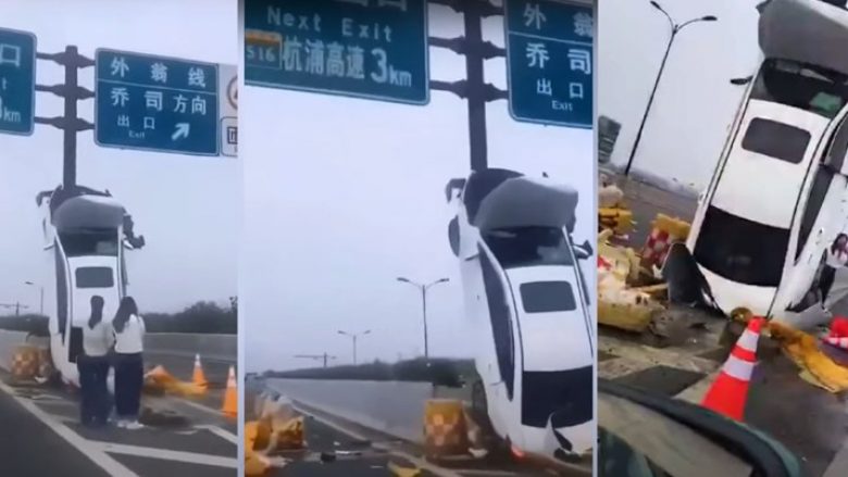 Skenë e çuditshme në autostradë: Pamjet zbuluan pse makina po ‘shikon qiellin’