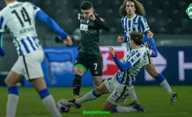 Milot Rashica luan 39 minuta në fitoren e thellë të Werder Bremen ndaj Hertha Berlin