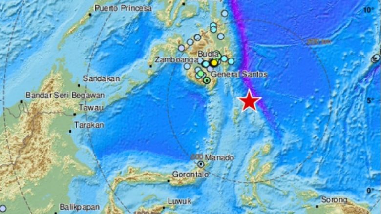 Tërmet me madhësi 7.1 ballë tronditi detin midis Filipineve dhe Indonezisë