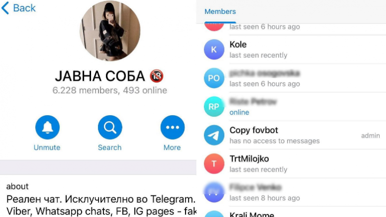 Pas një viti rikthehet “Dhoma Publike” në Telegram, shpërndahen fotografi eksplicite të vajzave nga Maqedonia