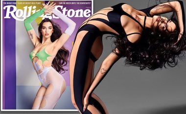 Dua Lipa shfaqet provokuese në ballinën e revistës “Rolling Stone”, duke pozuar me veshje në formë rrjete