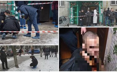 I mbuluar në gjak, ukrainasi mban në dorë kokën e prerë të babait – ulet në park për ta ndezur një cigare