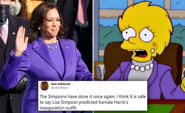 A ishte rastësi? “The Simpsons” parashikuan edhe bërjen zëvendës-presidente të Kamala Harris teksa ajo u shfaq me të njëjtën veshje si personazhi i animuar