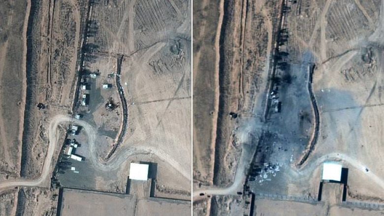 Para dhe pas, imazhet satelitore tregojnë efektet e sulmit ajror mbi caqet e milicisë siriane të përkrahur nga Irani – bombat 230 kilogramëshe shkatërruan gjithçka