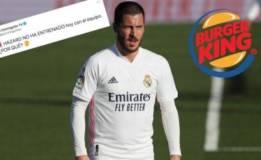 Burger King tallet me Eden Hazardin pas mungesës së belgut në stërvitje te Real Madridi