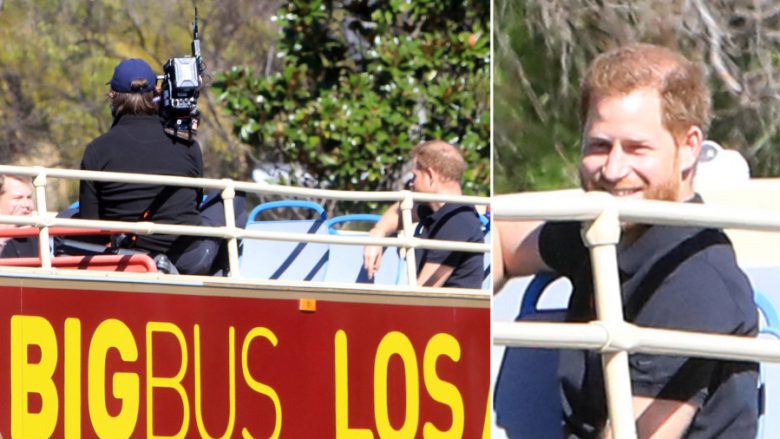 Princi Harry dhe James Corden fotografohen së bashku gjatë xhirimeve të një projekti misterioz në Los Angeles