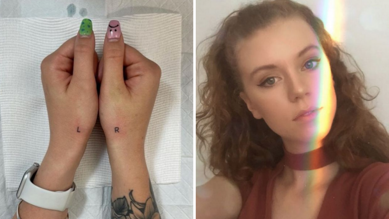 Vajza bëri tatuazh shkronja në duart e saj për të ditur se cila është e djathta dhe cila e majta