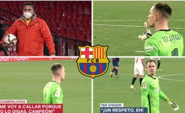 Biseda e Ter Stegen me mbledhësin e topave në shkallët e stadiumit të Sevillas – portieri gjerman i kërkon të heshtë pasi bënte presion