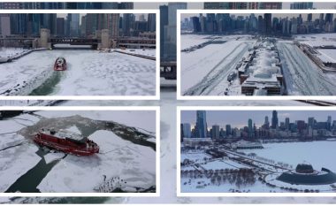 Gjithçka ka ngrirë në Çikago, pamjet me dron tregojnë gjendjen aktuale
