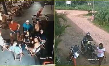 Gruaja xheloze braziliane vret një grua tjetër më të re, që ishte ulur pranë burrit të saj në një lokal – kamerat kapin pamjet
