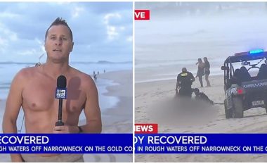 Prezantuesi australian i motit gjatë raportimit live lë mikrofonin, vrapon në ujë për ta nxjerrë trupin e pajetë të një burri