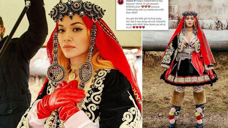 Veshja kombëtare e Rita Orës në syrin e mediave botërore, “DailyMail” shkruan se si artistja uroi Pavarësinë e Kosovës me këtë paraqitje