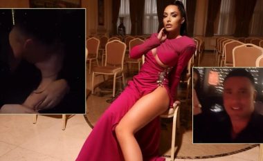Modelja italiane publikon video duke u puthur me Robert Berishën