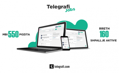 Vazhdon rritja e vendeve të reja të punës në ‘Telegrafi Jobs’, aktualisht janë mbi 550 pozita të lira