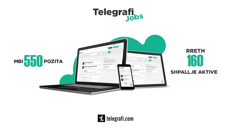 Vazhdon rritja e vendeve të reja të punës në ‘Telegrafi Jobs’, aktualisht janë mbi 550 pozita të lira