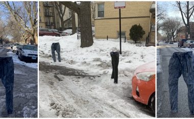 Për ta ruajtur parkingun, vendosë xhinset e ngrira si “rampë” – burri nga Chicago inspiron të tjerët me idenë kreative