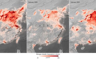 Me zbutjen e masave anti-COVID, rikthehet ndotja e ajrit në nivelet e ngjashme me ato të para pandemisë – imazhet satelitore e dëshmojnë
