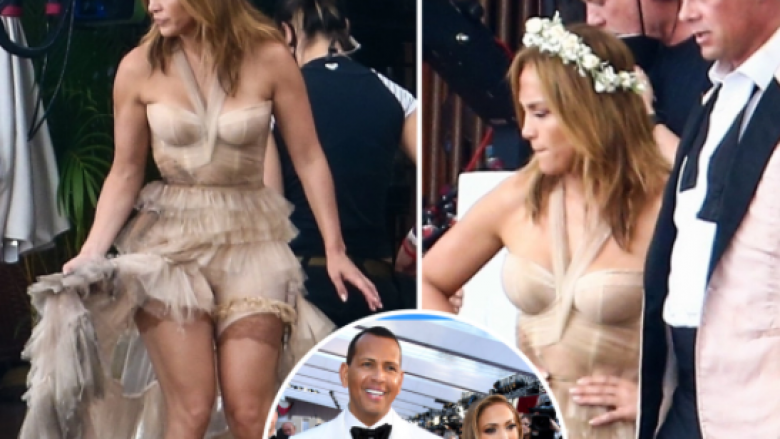 Jennifer Lopez duket e mrekullueshme në një fustan nusërie mes thashethemeve e raportimeve për ndarjen nga Alex Rodriguez